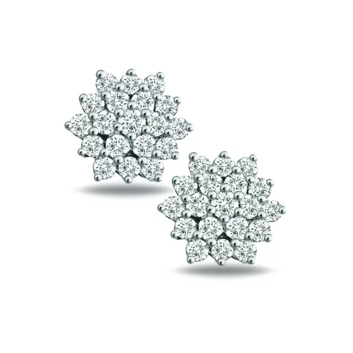 Pyramid 18K Yellow Gold Diamond Earring